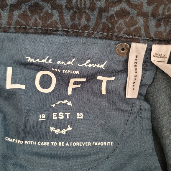 Ann Taylor LOFT Modern Skinny Floral Velvet Pants Size 26 - Picture 8 of 11